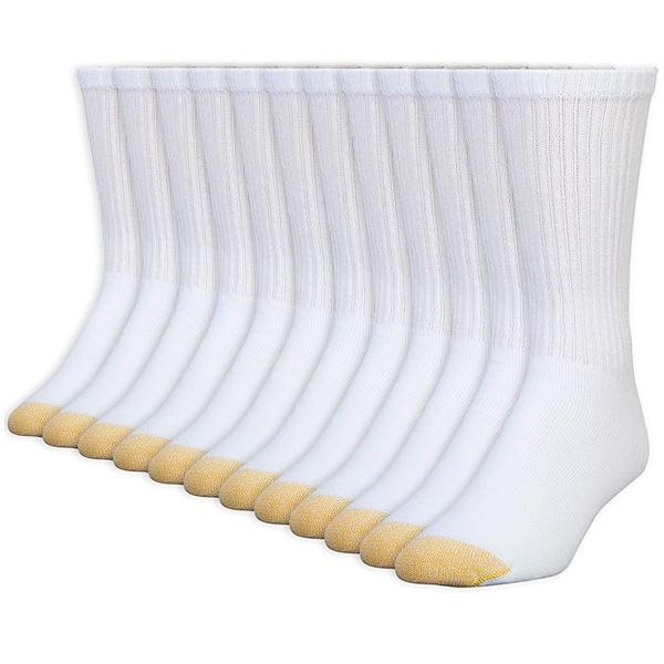 GOLDTOE Men's Sport 656 Cotton Crew Socks 6 Pack